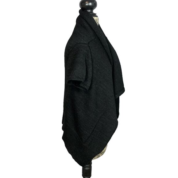 Rosemary Hallgarten Alpaca Sweater Open Front Waterfall Black Size M /One Size - Picture 5 of 16